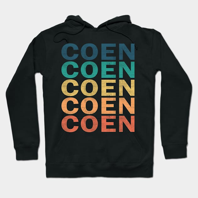 Coen Name T Shirt - Coen Vintage Retro Name Gift Item Tee Hoodie by henrietacharthadfield